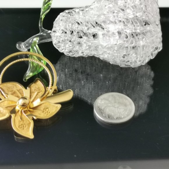 Vintage Mesh Flower Brooch gold tone - Picture 3 of 6